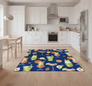 Alfombra vinílica cocina cócteles vintage - TenVinilo