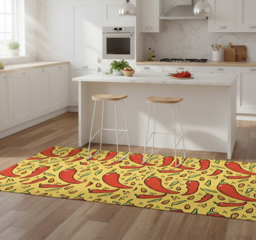 Alfombra vinílica cocina pimientos rojos y verdes - TenVinilo
