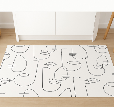 Alfombra vinílica cocina partes de cara abstractas - TenVinilo