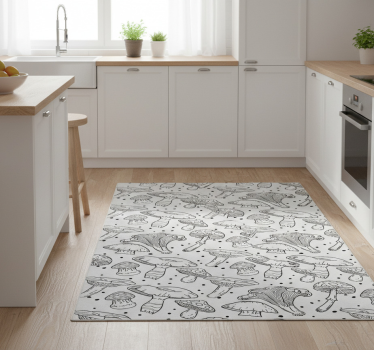 Alfombra vinílica cocina patrón de setas dibujadas a mano - TenVinilo
