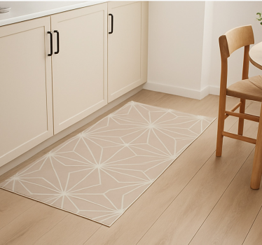 Alfombra vinílica cocina patrón estrellas beige - TenVinilo