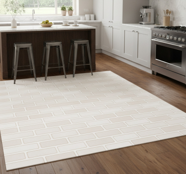 Alfombra vinílica cocina patrón ladrillo antiguo - TenVinilo