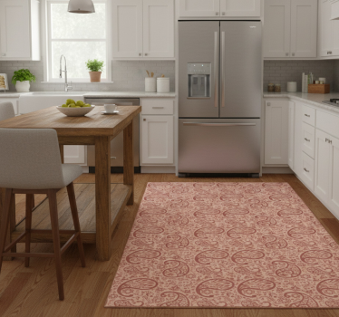 Alfombra vinílica cocina patrón paisley - TenVinilo