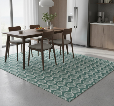 Alfombra vinílica cocina patrón retro de conchas - TenVinilo