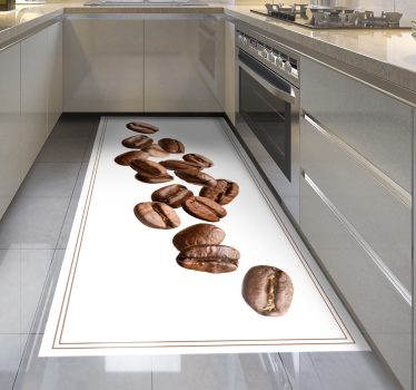 Alfombra vinílica cocina rastro del grano de café - TenVinilo
