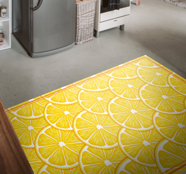 Alfombra vinílica cocina rodajas de cítricos amarillos - TenVinilo