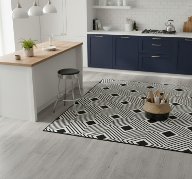 Alfombra vinílica cocina rombos en relieve - TenVinilo