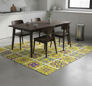 Alfombra vinílica cocina simetrías psicodélicas - TenVinilo