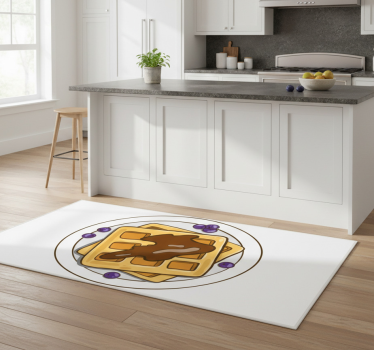Alfombra vinílica cocina stickers ilustración de gofres - TenVinilo