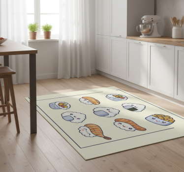 Alfombra vinílica cocina sushi lindo - TenVinilo