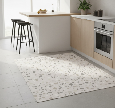 Alfombra vinílica cocina terrazzo gris - TenVinilo