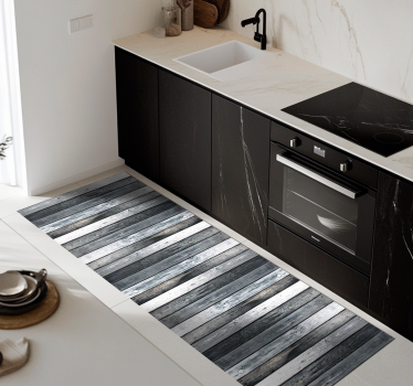 Alfombra vinílica cocina textura de madera - TenVinilo