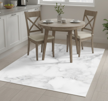 Alfombra vinílica cocina textura mármol blanco - TenVinilo