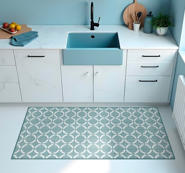 Alfombra vinílica cocina verde de estilo antiguo - TenVinilo