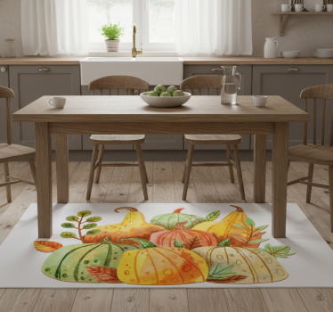 Alfombra vinílica cocina verduras de acción de gracias - TenVinilo