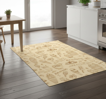 Alfombra vinílica cocina helados vintage - TenVinilo