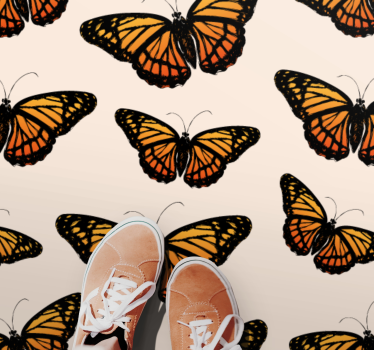 Alfombra vinílica de animales Ala de mariposa monarca vintage - TenVinilo