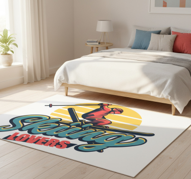 Alfombra vinílica dormitorio amantes del esquí - TenVinilo
