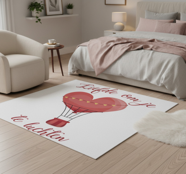 Alfombra vinílica dormitorio amor para tu corazón - TenVinilo