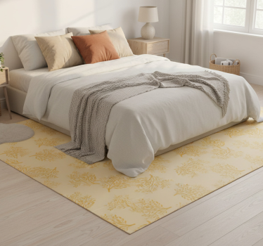 Alfombra vinílica dormitorio árboles naranjos nórdicos - TenVinilo