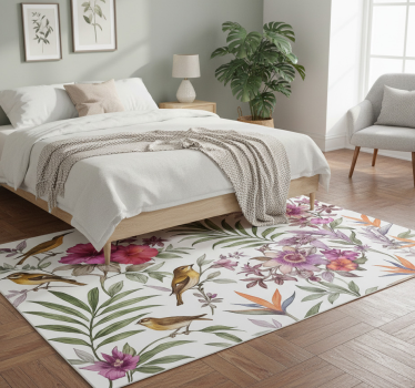Alfombra vinílica dormitorio bosque colorido - TenVinilo