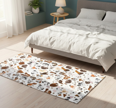 Alfombra vinílica dormitorio cabezas de razas caninas - TenVinilo