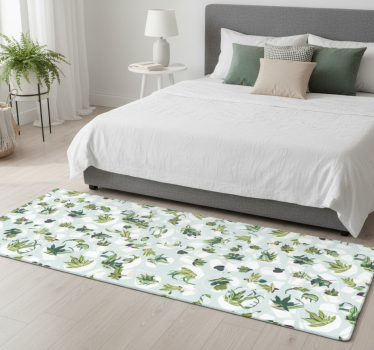 Alfombra vinílica dormitorio cactus verde - TenVinilo