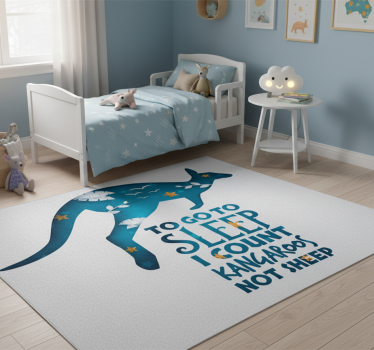 Alfombra vinílica dormitorio canguro de sueños - TenVinilo