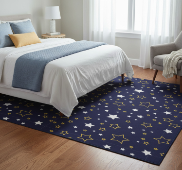Alfombra vinílica dormitorio cielo nocturno con estrellas - TenVinilo