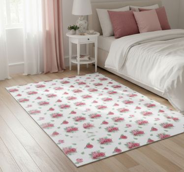 Alfombra vinílica dormitorio con estampado de rosas rojas - TenVinilo