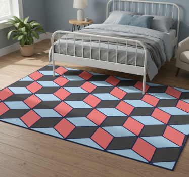 Alfombra vinílica dormitorio cuadrados 3d - TenVinilo