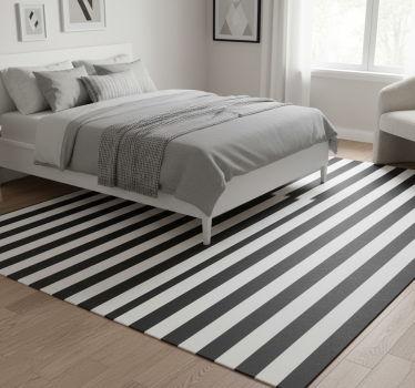 Alfombra vinílica dormitorio cuadros blanco y negro - TenVinilo