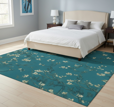 Alfombra vinílica dormitorio diseño de Árbol azul oscuro - TenVinilo