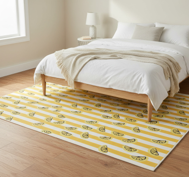 Alfombra vinílica dormitorio diseño de limones - TenVinilo