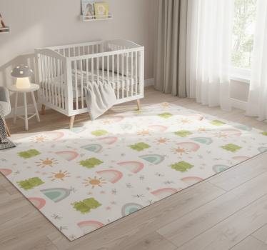 Alfombra vinílica dormitorio diseño de rana tropical - TenVinilo