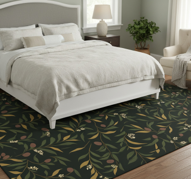 Alfombra vinílica dormitorio diseño floral repetitivo - TenVinilo