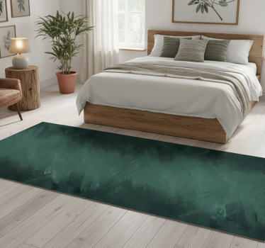 Alfombra vinílica dormitorio diseño retro rústico verde - TenVinilo