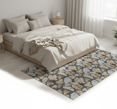 Alfombra vinílica dormitorio diseño terrazzo cemento - TenVinilo