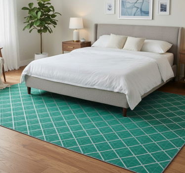Alfombra vinílica dormitorio efecto azulejos verdes - TenVinilo