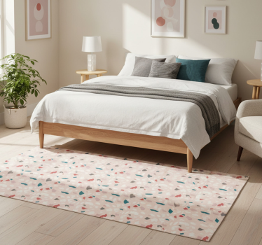Alfombra vinílica dormitorio efecto terrazzo - TenVinilo