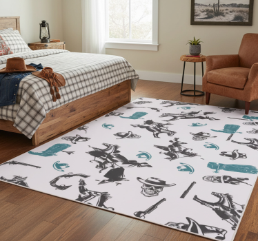 Alfombra vinílica dormitorio estampado de caballos - TenVinilo