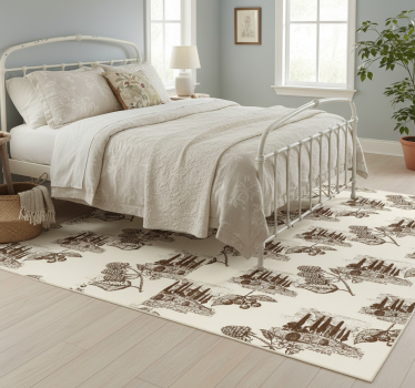 Alfombra vinílica dormitorio estilo campestre francés - TenVinilo