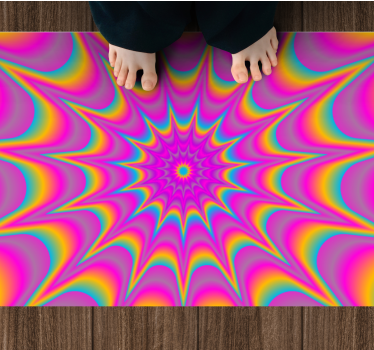 Alfombra vinílica dormitorio explosión de estrellas colorida - TenVinilo