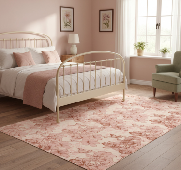 Alfombra vinílica dormitorio flores 3d vintage - TenVinilo