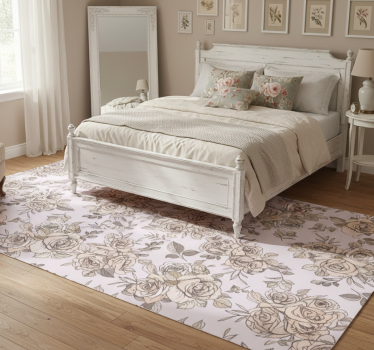 Alfombra vinílica dormitorio fondo rosa shabby chic - TenVinilo