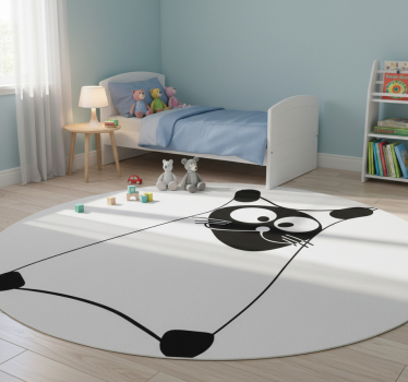 Alfombra vinílica dormitorio gato trazo blanco - TenVinilo
