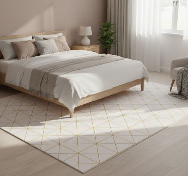 Alfombra vinílica dormitorio geométrico dorado - TenVinilo