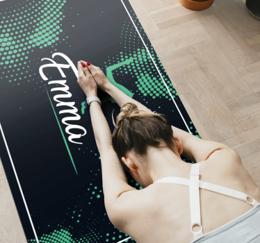 Alfombra vinílica dormitorio gimnasia con nombre - TenVinilo