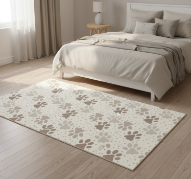 Alfombra vinílica dormitorio huella de perro - TenVinilo