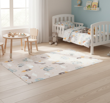 Alfombra vinílica dormitorio ilustración linda para niños - TenVinilo